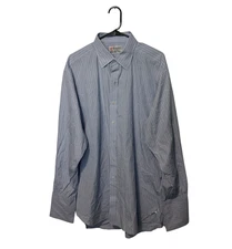 Turnbull & Asser Shirt Mens Size 18 2XLT Tall Blue Pink Striped French Cuff