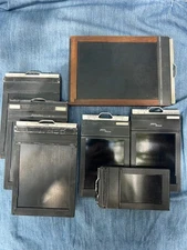 Lot of 8 sheet film holders, 4x5, 5x7, 3x4, 2x3