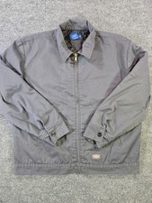 Dickies Eisenhower Work Jacket Mens XL Long Gray Quilted Lined Insulated FullZip