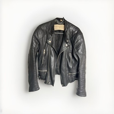 Originale burberry Lederjacke in schwarz für Freizeit und Abende gr.s 
