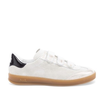 P448 Womens Monza Low Top Sneakers Cream Thai Leather Made in Italy Size 37 / 7