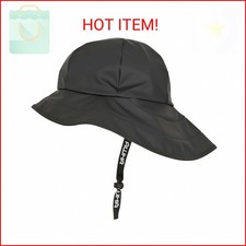 AWHA Souwester, Rain Hat Black/Unisex - Waterproof Cap with Wide Brim and Earfla