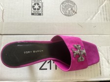 NIB Tory Burch Eleanor 65 mm Metallic Medallion Mule Sandal Spark Gold 8