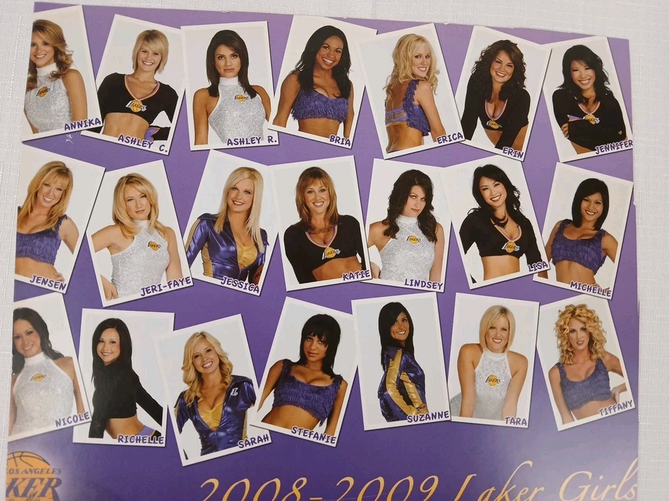 2008-2009 LOS ANGELES LAKERS GIRLS 2-Sided 10x8 Color Team Picture Signed Enscr. - Image 4 of 4