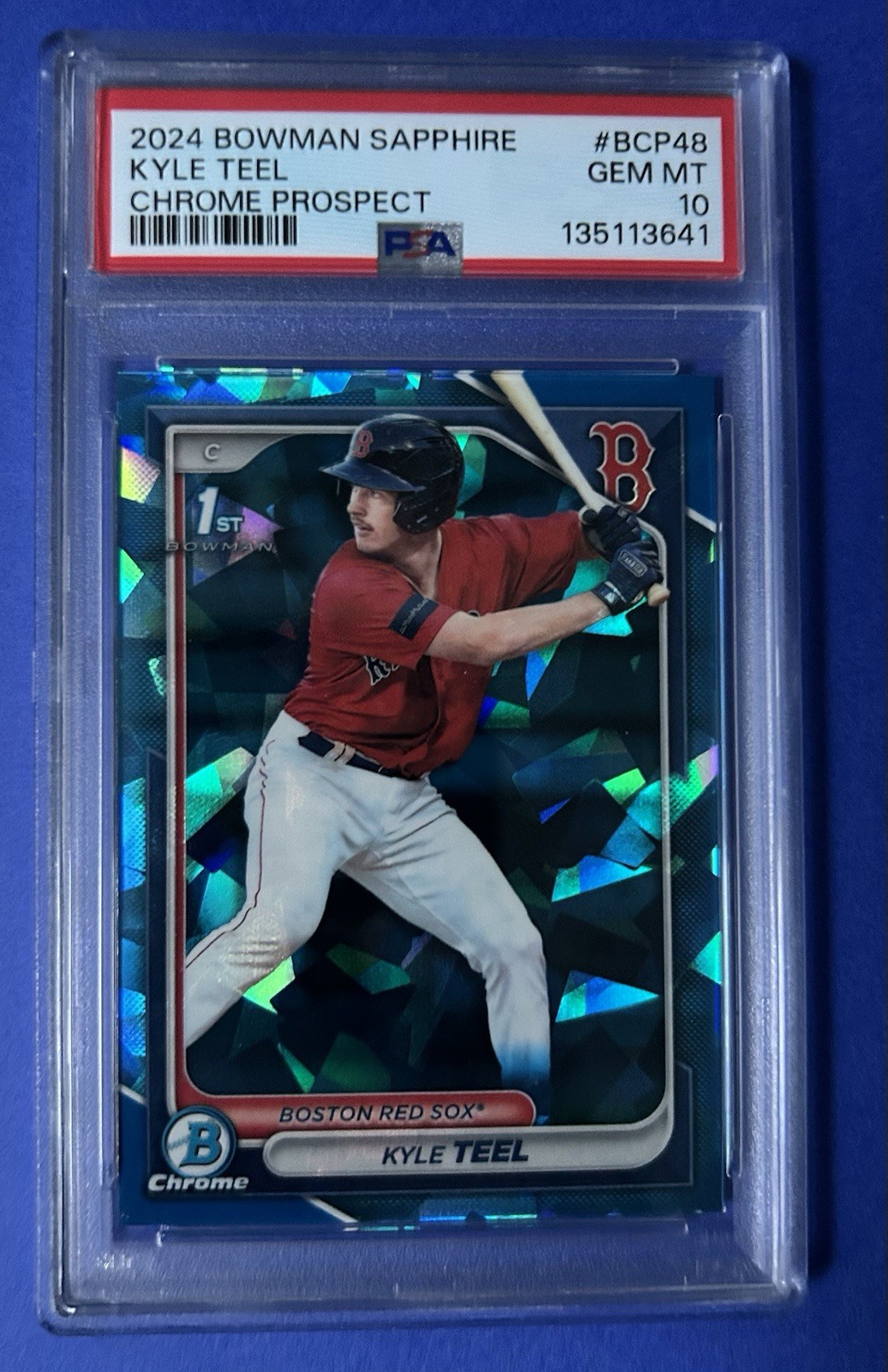 2024 Bowman Sapphire Kyle Teel Chrome Prospect #BCP48 PSA 10 GEM MT
