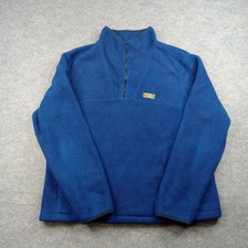 LL Bean Sweater Mens XL Blue Quarter 1/4 Zip Sweatshirt Fleece Soft Warm 511605