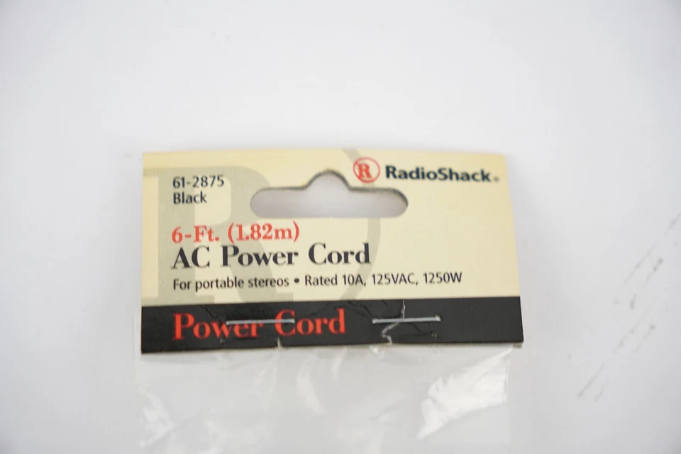 New Sealed Radio Shack 6ft AC Power Cord 61-2875 12A02 10A 1250W - Image 2 of 4