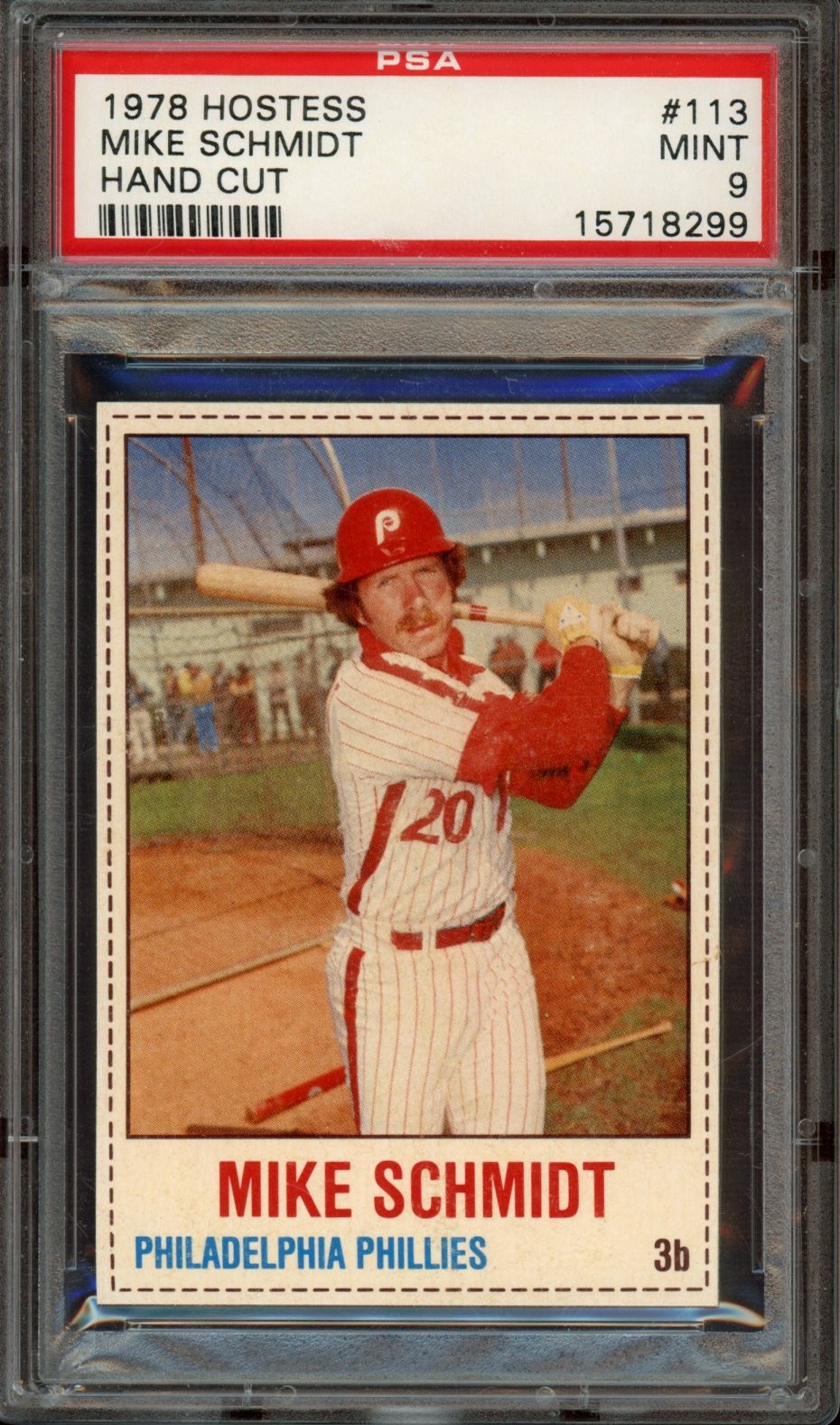 1978 Hostess #113 Mike Schmidt Hand Cut *PSA 9 (MINT) *Philadelphia Phillies HOF