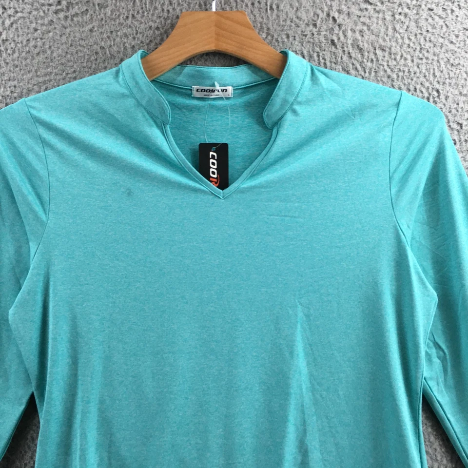 Camiseta Top Coolrun Active Manga Larga Mujer Grande Azul Teal Pullover NUEVA Foto 2 de 4