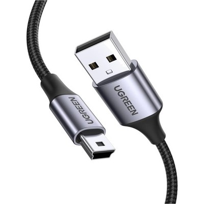 USB Mini-B Kabel 1m - Kompatibel mit PS3, Externe Festplatte, Dashcam - Nylon