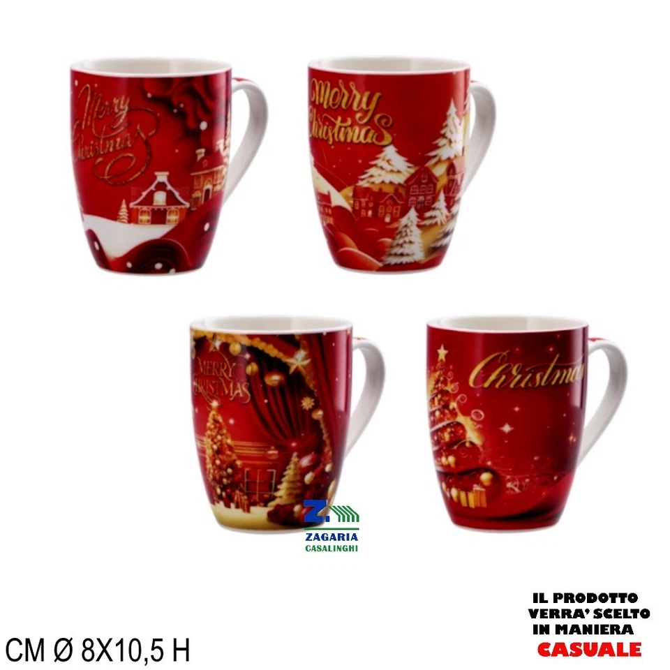 STAR TAZZA TAZZINA MUG CON DECORAZIONE NATALIZIA DIAM. CM 8X10,5 H ART. 03585