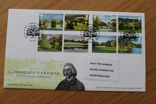GB 2016 Capability Brown Landscape Full Set FDC Kirkhale Cancel UK P&P Free
