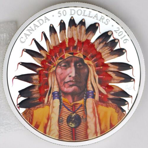 2016 $50 Wanduta: Portrait of a Chief, 5 oz. 99.99% Pure Silver Color Proof - Picture 1 of 11