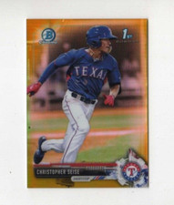 2017 Bowman Chrome ... Christopher Seise Gold Refractor #47/50 ... Rangers