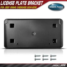Front Plastic License Plate Bracket for Jeep Grand Cherokee 2014-2016 w/Hardware