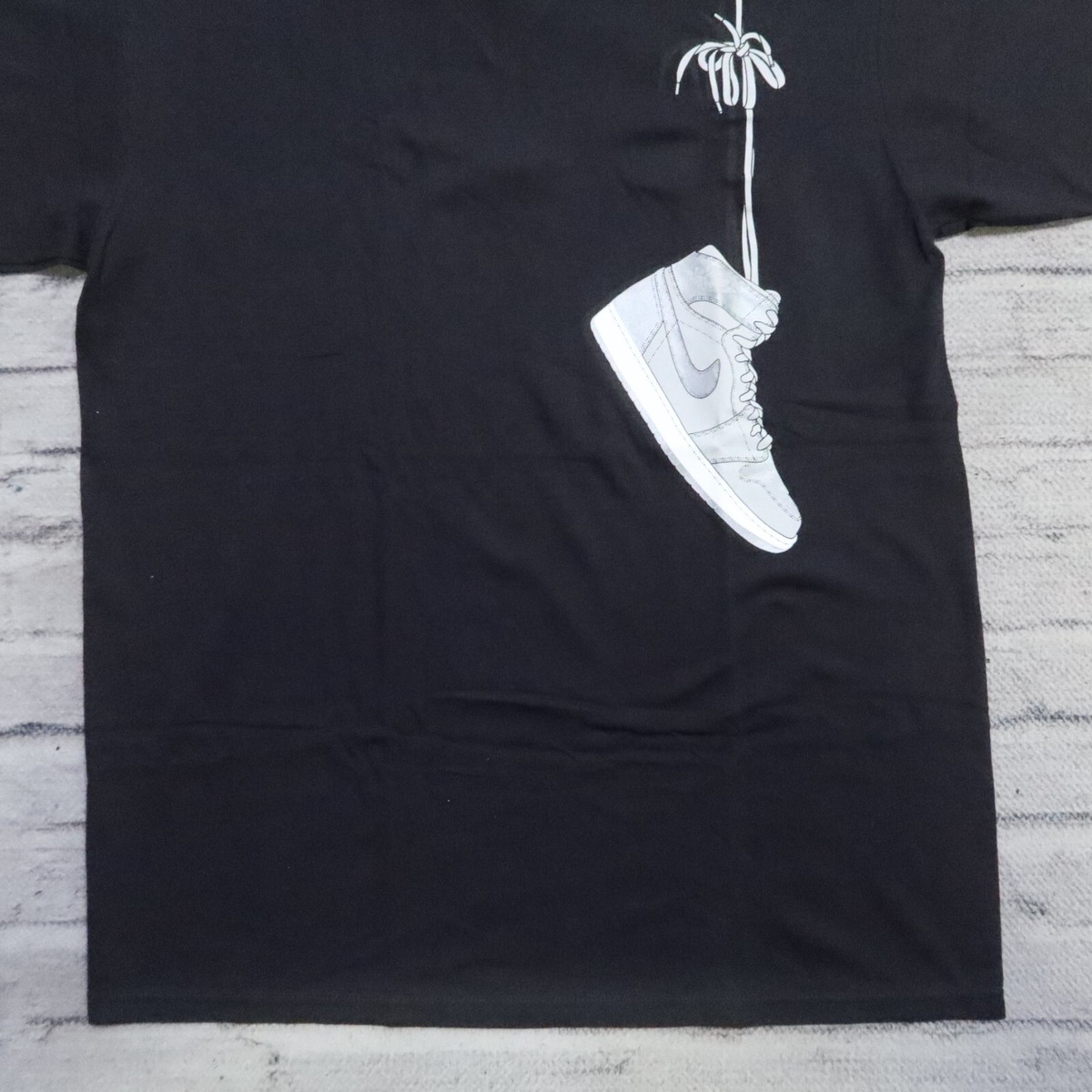 Vintage Y2K Nike Air Jordan 1 Shoulder Lace Shirt Size L Black