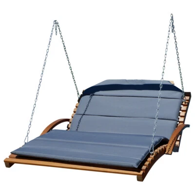 ALEOS. Hängeliege Doppelliege Hollywoodliege aus Holz Lärche MACAO-LOUNGER