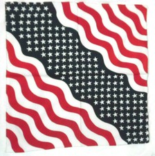 -USA RED BLUE WHITE STARS STRIPES BANDANA SCARF 19"x 20" BIKER HEAD WRAP COTTON