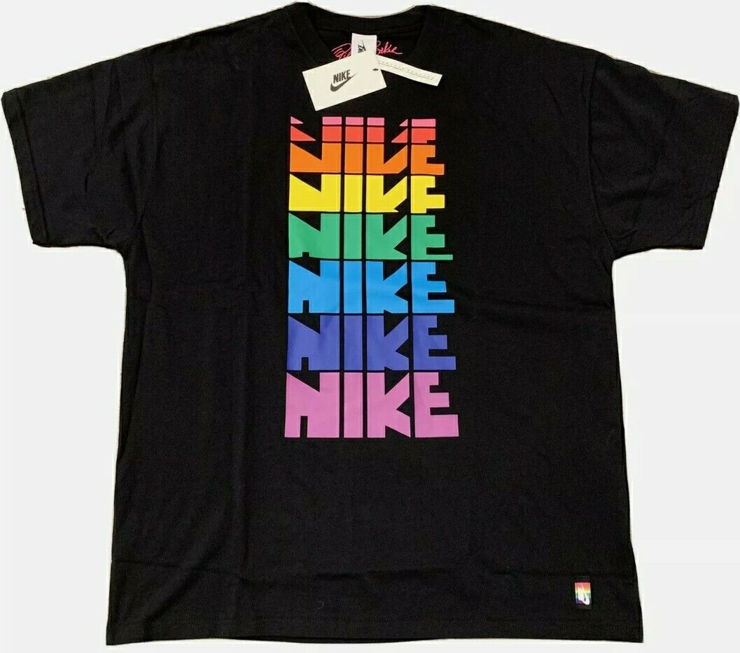 Versnellen Honderd jaar Fonetiek Nike BETRUE Gilbert Baker NikeLab LGBTQ Pride Sportwear T Shirt Large  CD7483 010 | eBay