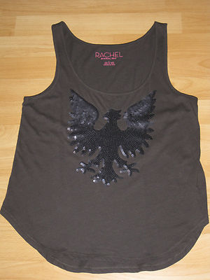 Rachel Roy Top T-Shirt Gr. S 34 Adler Pailletten Grau