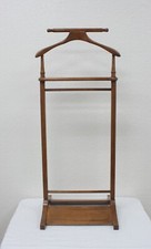 RARE VINTAGE WOODEN MENS LIGHT BROWN STAINED MENS CLOTHING VALET STAND 45" TALL