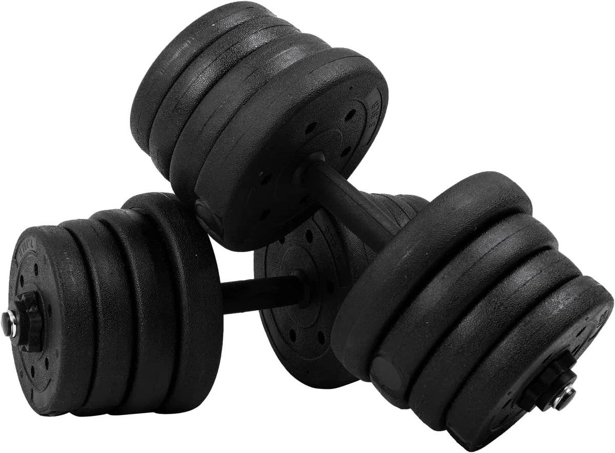 66 LB Weight Dumbbell Set Adjustable Cap Gym Home Barbell Plates