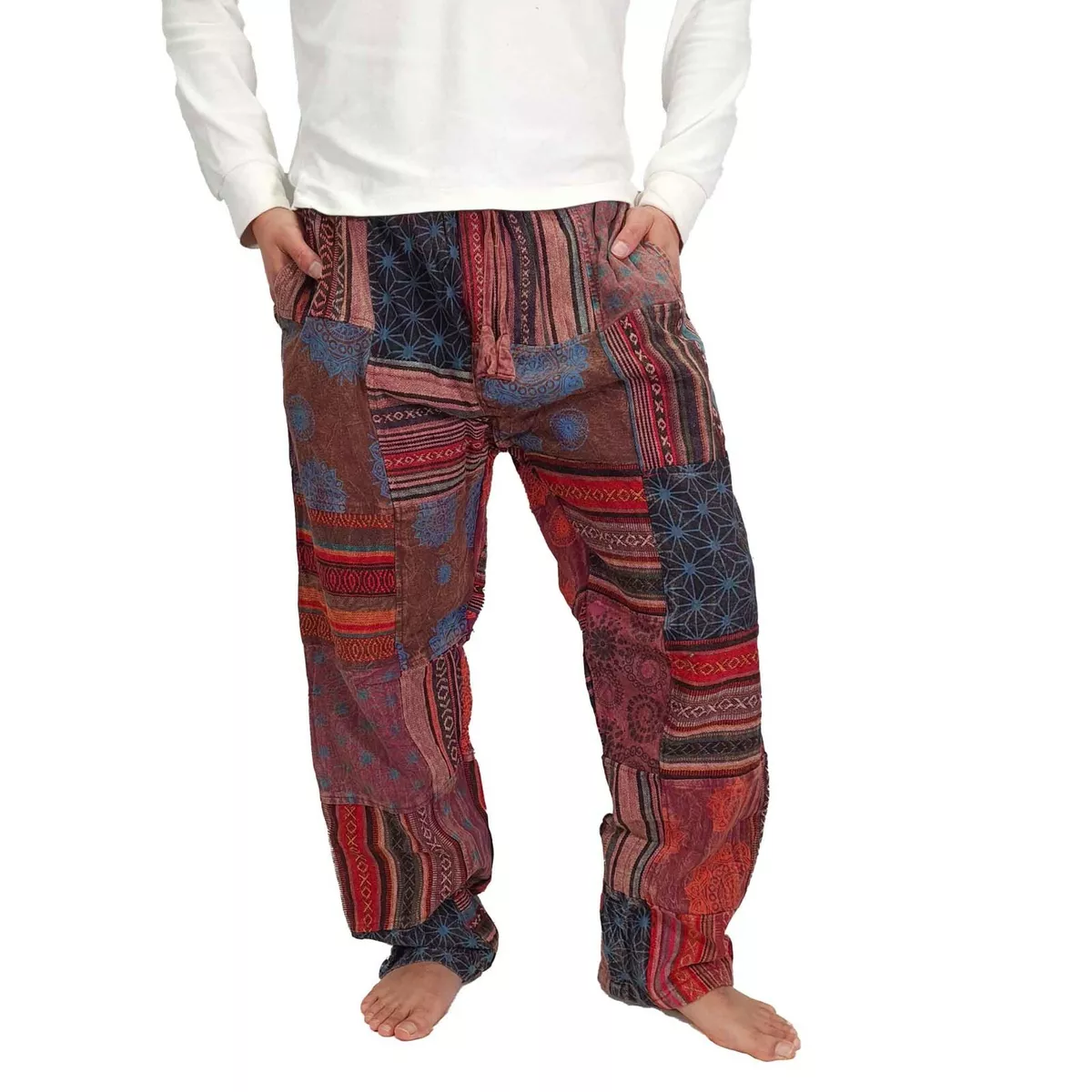 Hip Hop Streetwear Floral Embroidery Patchwork Pants Men Harem Pants Big  Size Trousers Haraju... | Fashion, Casual fashion, Loose trousers