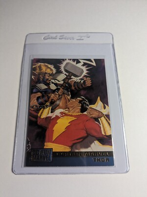 1995 Fleer Skybox DC Vs. Marvel Comics Captain Marvel Thor Rival #19*Edge Wear