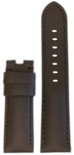 24mm Panatime Brown Calf Leather Watch Band w Match Stitch For Panerai Deploy