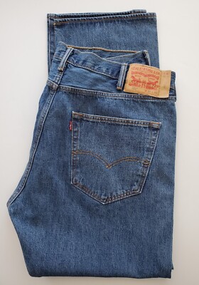 MINT Levi's 501 0193 Button Fly Blue Cotton Denim Jeans Sz 40 x 30