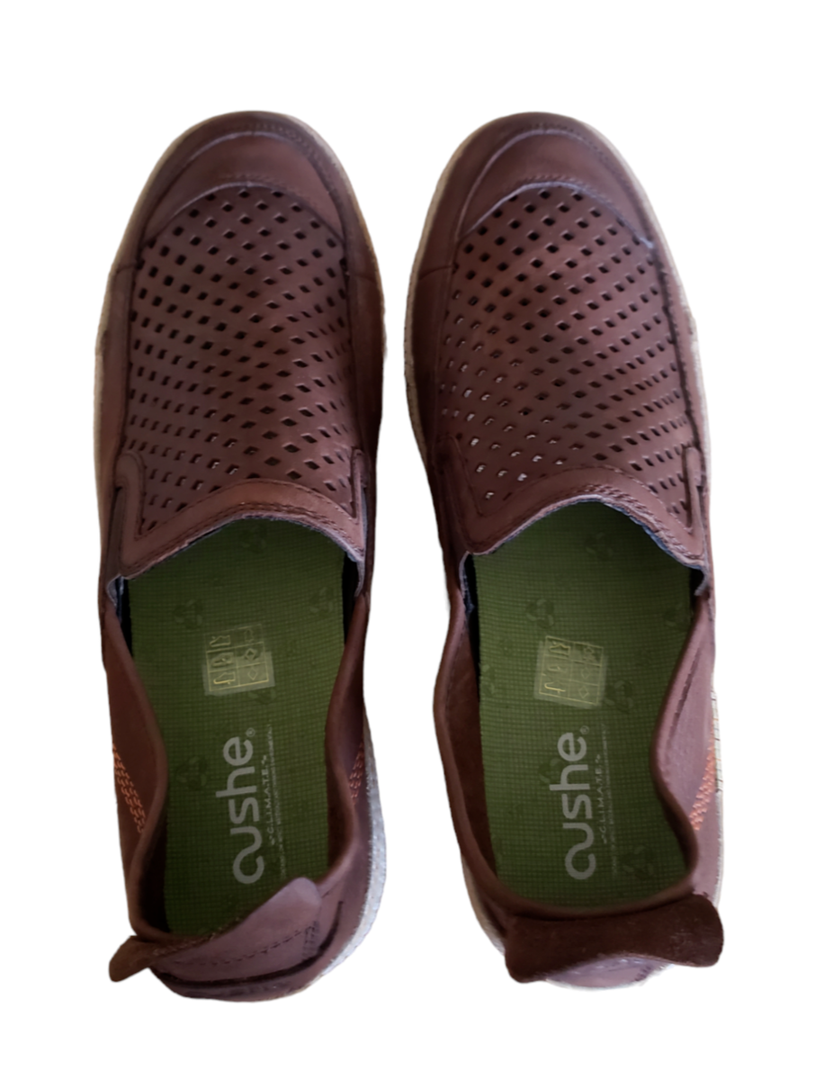 Cushe Shumakers Mark Slip On Shoes Men’s 10 Brown Leather Comfort Casual Cushe Shumakers Mark Slip On Shoes Leather Brown Ventilated  main image 2