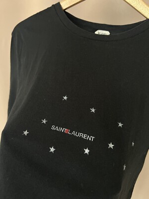 ◆◆VIP◆◆ Saint Laurent Star ロゴ Tシャツ Saint Laurent Logo Star T-Shirt Mens Size XL Black Cotton