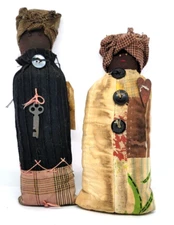 Two Vintage Style African American Woman Rag Dolls RAG BAG Eye Enterprises