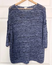 J. Jill Blue Knit Pullover Sweater Size Medium NWT
