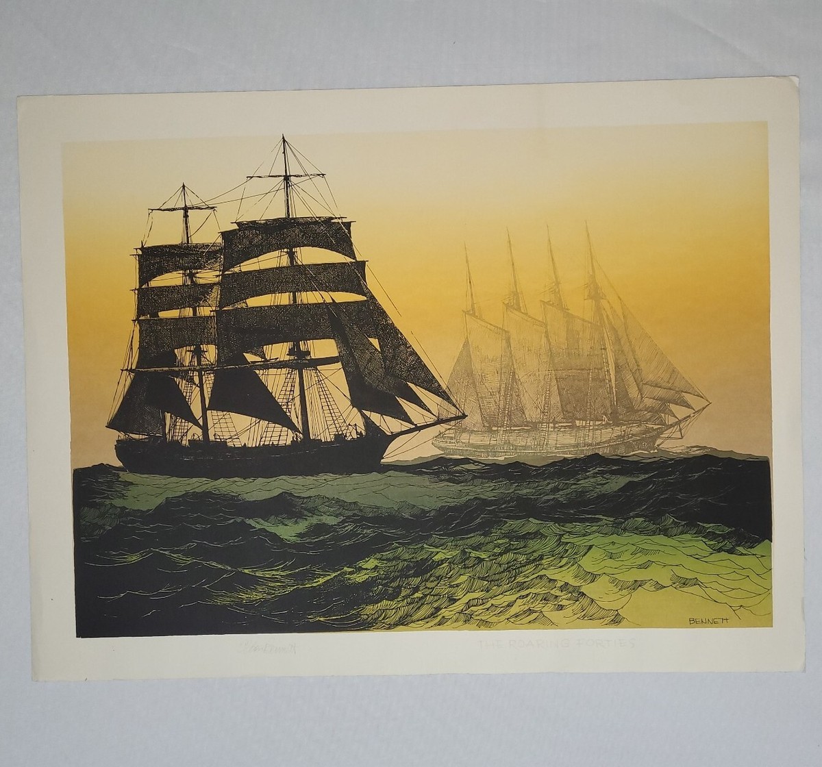 Elton Bennett Signed Serigraph THE ROARING FORTIES Full Original