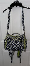 Ju Ju Be Blue Green Royal Envy Baby Diaper Bag Backpack Lots Of Pockets EUC