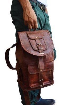 New Genuine Leather Back Pack Rucksack Travel Bag For Men's and Women's tote