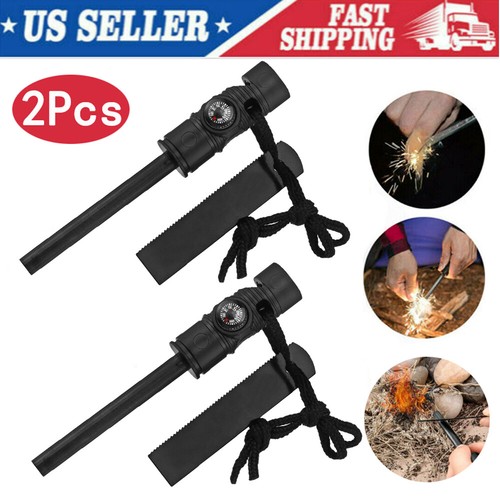 4Pack Fire Starter Survival Tool - 6-in-1 Flint & Steel