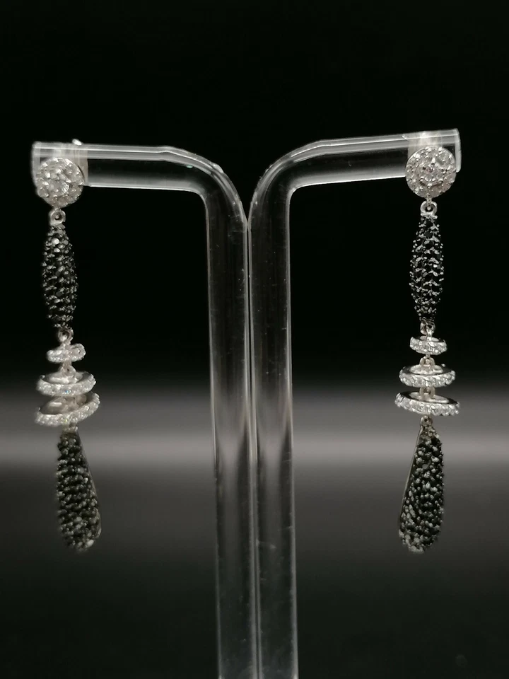 orecchini gioiello da donna pendenti a goccia zirconi argento GIOIELLO ITALIANO - Immagine 4 di 4