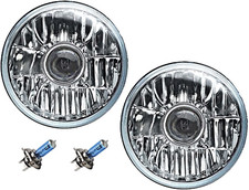 7 Inch Crystal Projector Headlight 60/55W Super White Halogen H4 Clear Light Bul