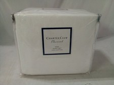 CHARTER CLUB SOLID FLANNEL COTTON 4-PC. WHITE KING SHEET SET