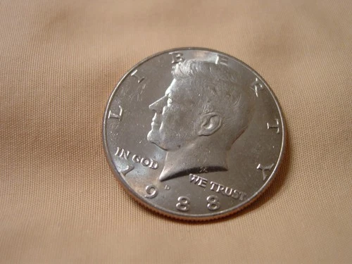 1988 D Kennedy Half Dollar From A BU Bank Roll. Nice Coin!