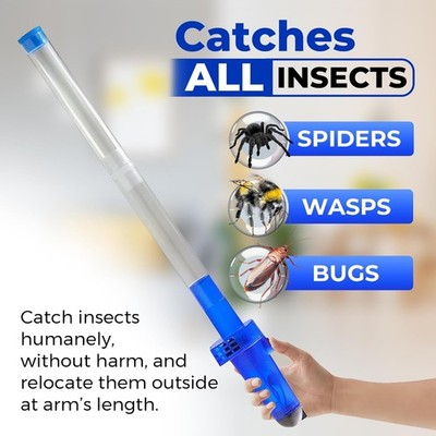 Portable Bug Vacuum Cleaner, Insect Catcher with Long Nozzle, Kids Safe, Easy