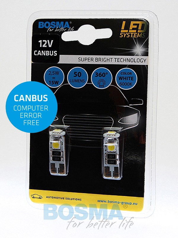 Fits BOSMA �AR�WKI 4144 LED BULB 12V 3XSMD T10 WHITE 2PCS.