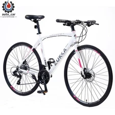 700C Hybrid Road Bike Shimano 24-Speed Disc Brakes, Lightweight Aluminum Frame