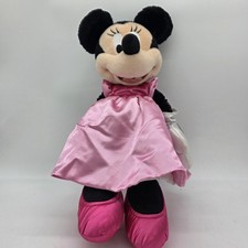 Disney Parks Minnie Mouse Plush Stuffed Doll Pink Princess Dress Large Toy