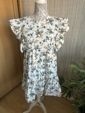 ZARA Ladies Cute White Floral Dress Size Small 10 12 Flow Style spring summer