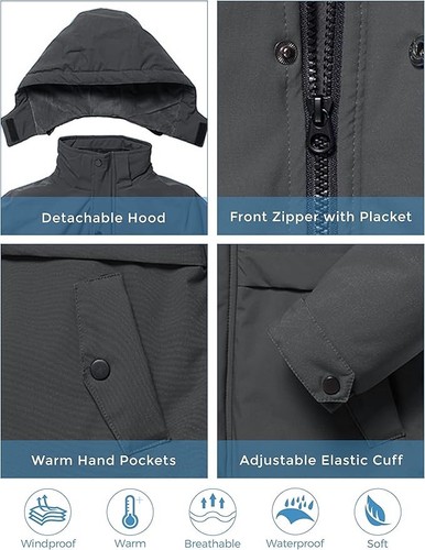 ZSHOW Boys' Waterproof Ski Jacket Hooded Fleece Lined Warm Winter Coat 14-16 - Picture 5 of 8