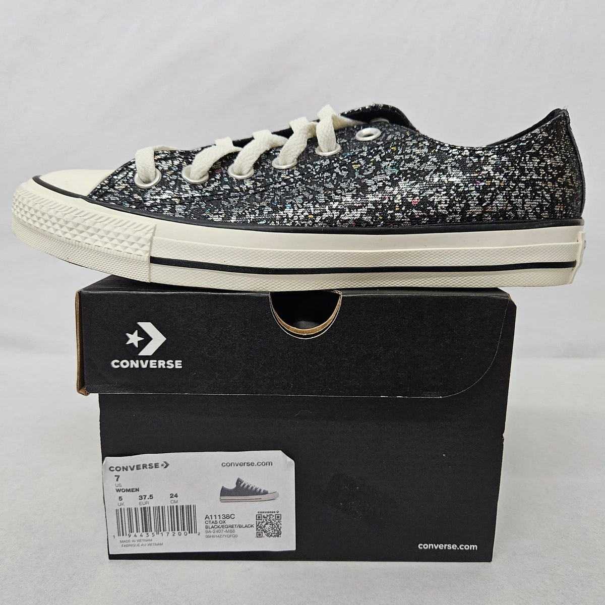 Converse Chuck Taylor All Star Low Glitter - Black W for sale | eBay