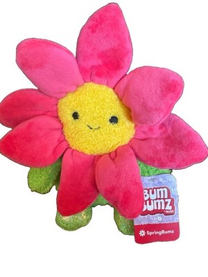 Bum Bumz Dan Daisy Springbumz Easter Plush Stuffed Animal Pink Flower Russ